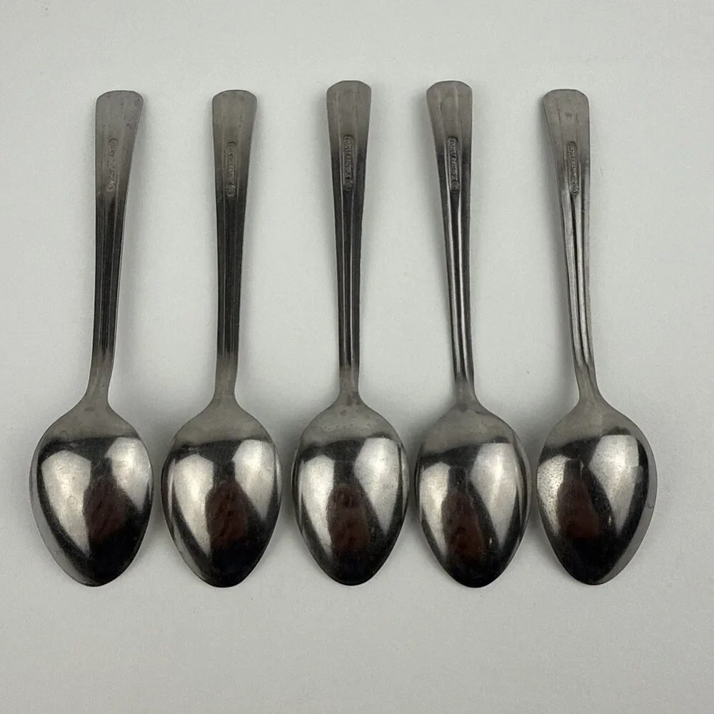 Vintage HEFRA Warsaw Poland Silver Plated Tea Spoons Set Of 5